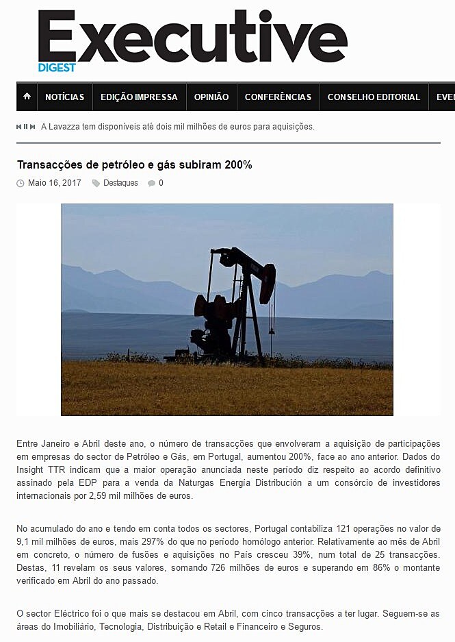 Transaces de petrleo e gs subiram 200%